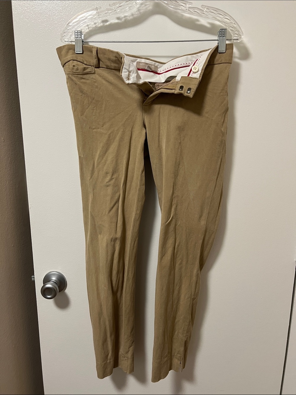 Banana Republic Khaki Ankle Cropped Slim Pants
